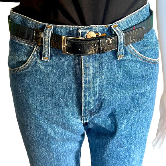 Dolce & Gabbana VINTAGE Tartan Plaid and Patent Belt 36” by 1” - Picture 4 of 14